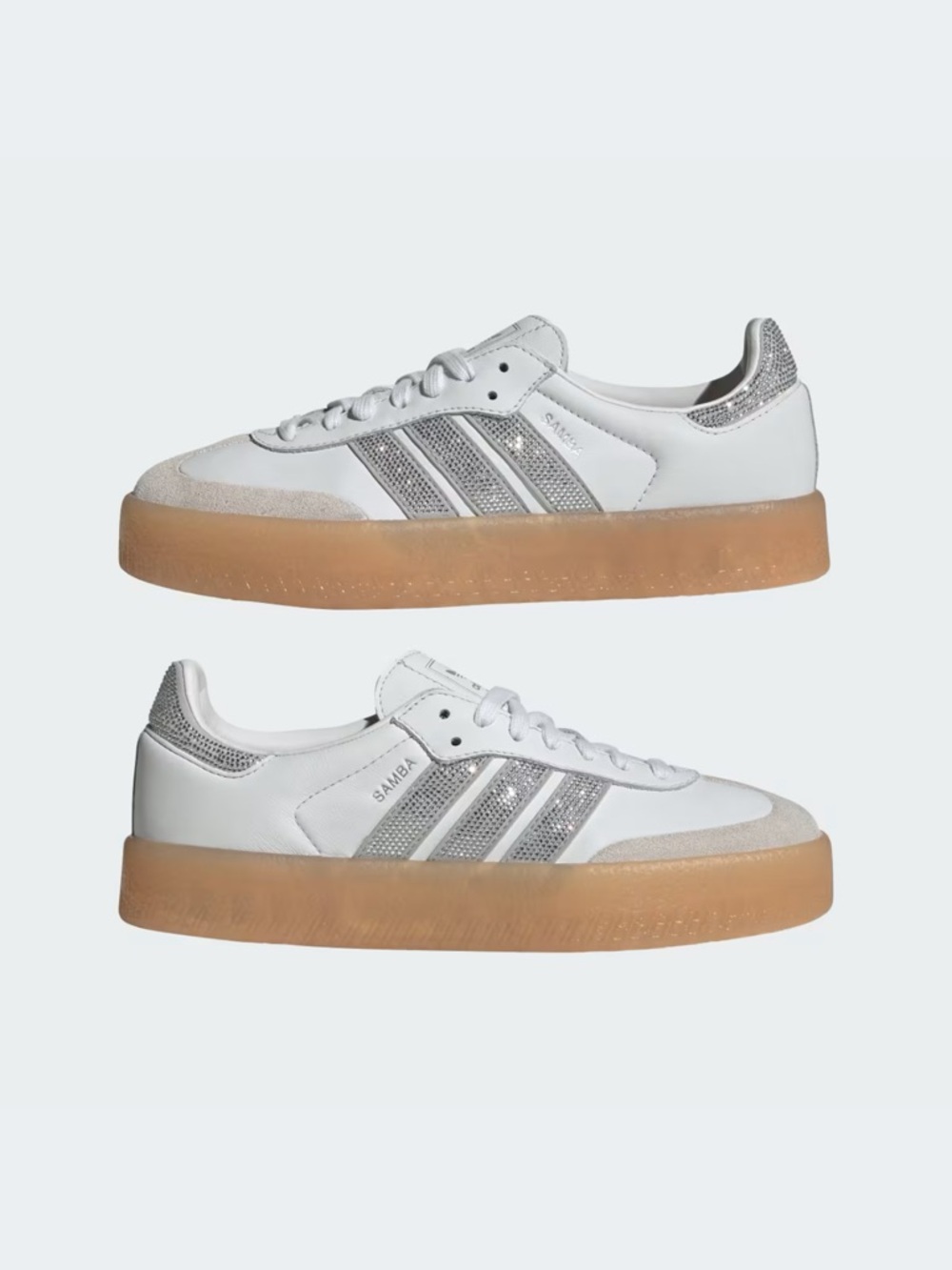 adidas Samba Bold Platform White Silver Gum Women's Sneakers